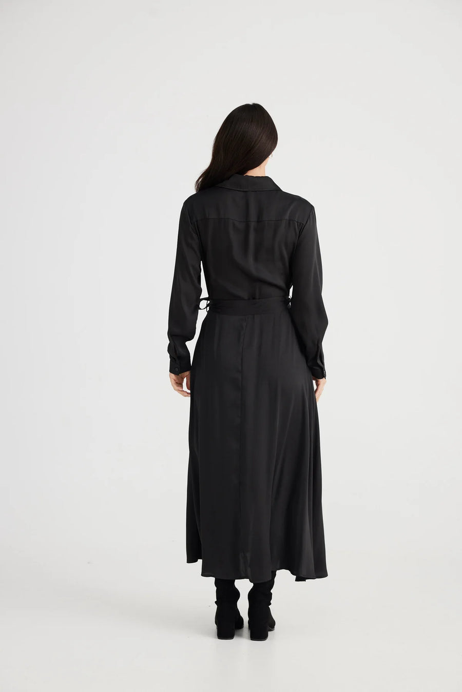 Rossellini 3/4 sleeve Dress - Black