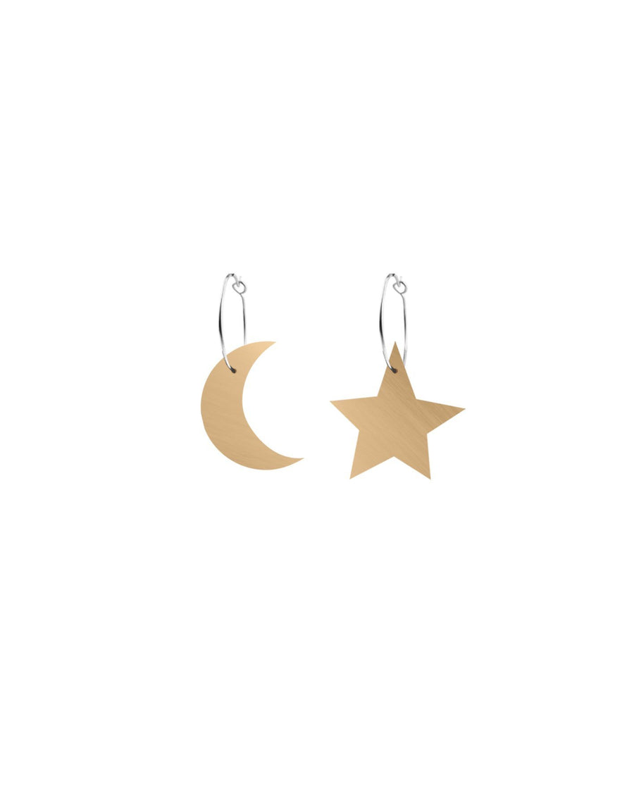 Signature stars and moons hoop earrings