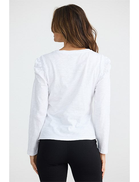 Felicity Long Sleeve Top - White