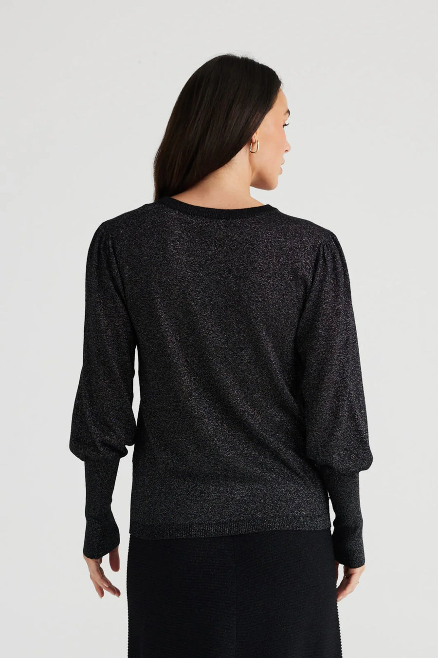 Domenica Knit Top - Black Sparkle