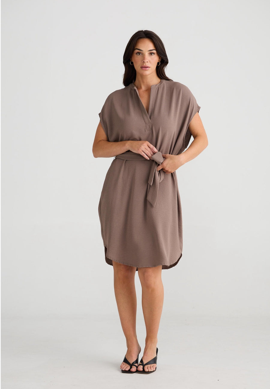 Dahlia Tunic Dress - Bark