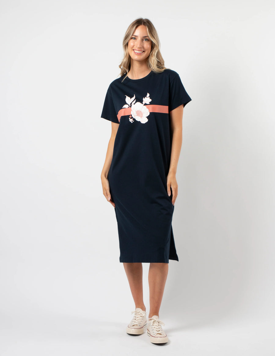 T-Shirt Dress - Navy Rose