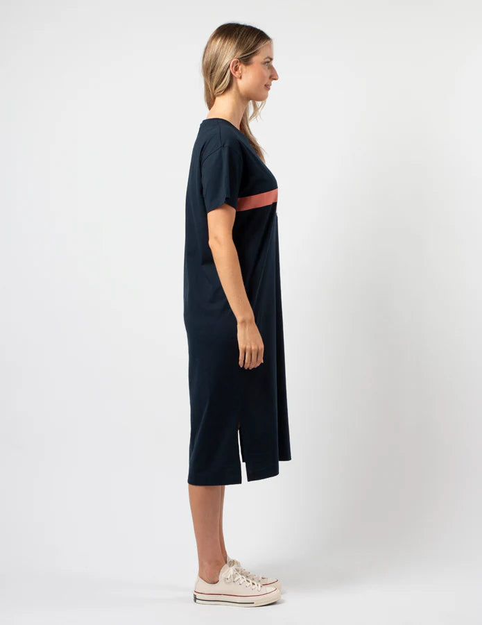 T-Shirt Dress - Navy Rose