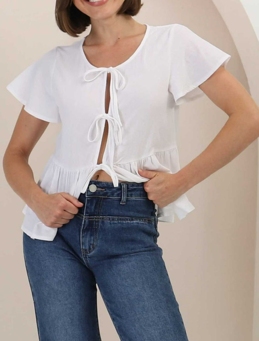 Annie Tie Front Top