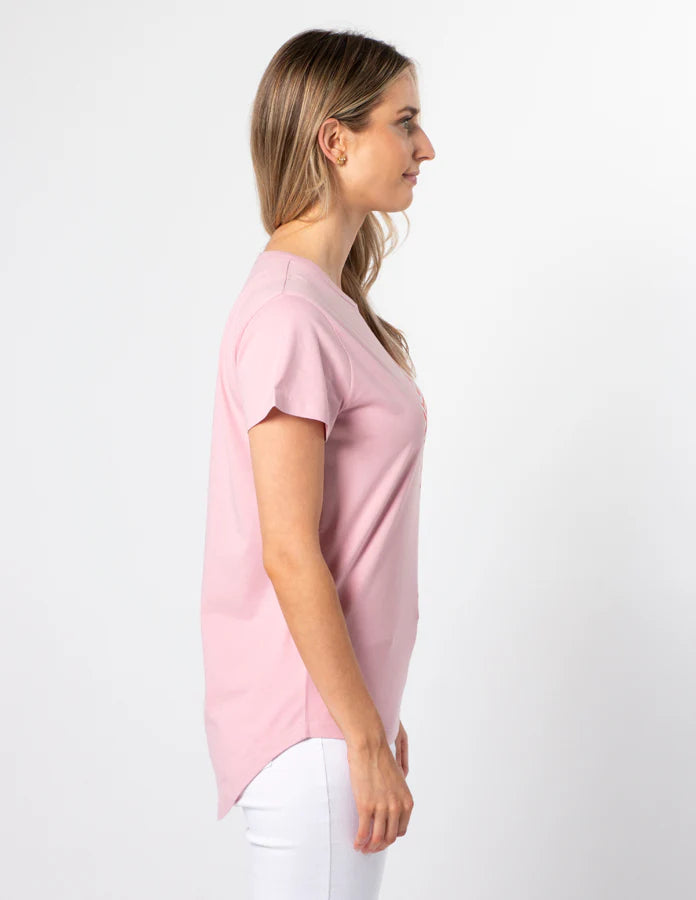 Chevron Cross Tee - Blush