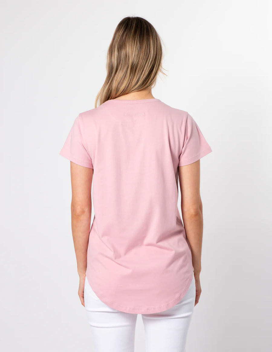 Chevron Cross Tee - Blush