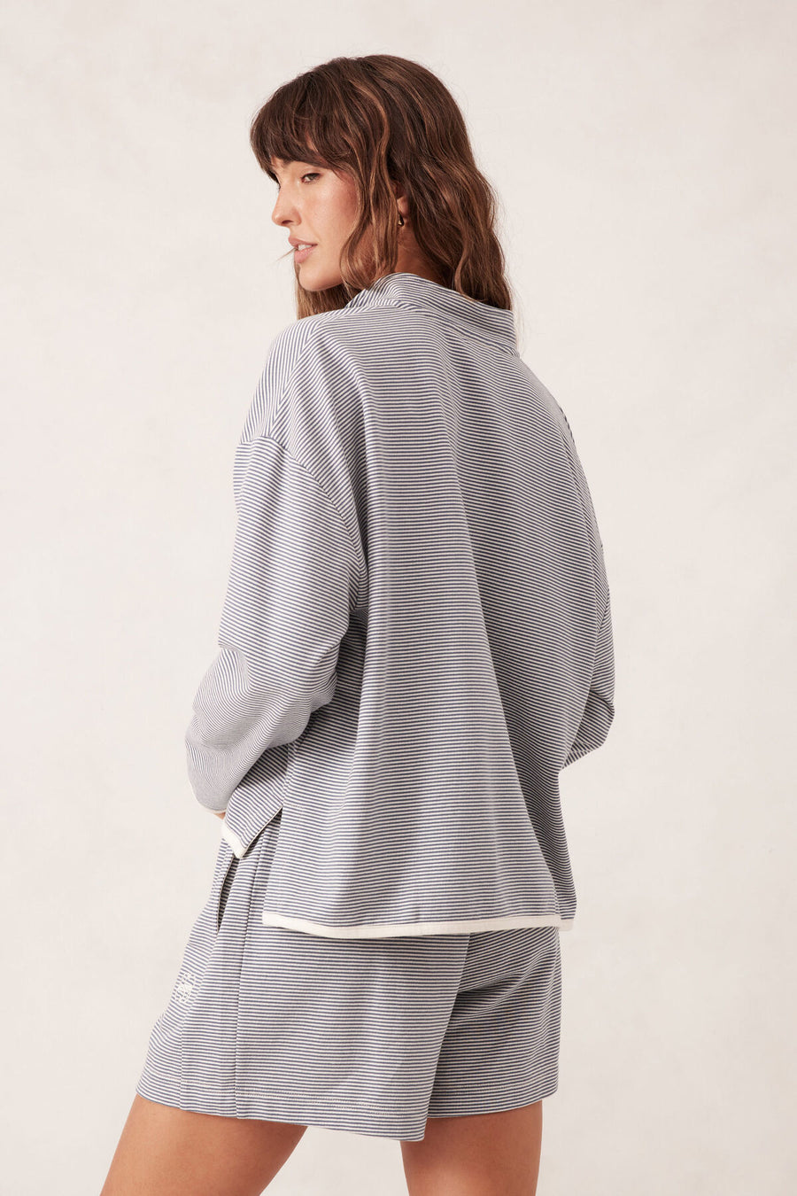 Boxy Zip Sweat - Moonlight