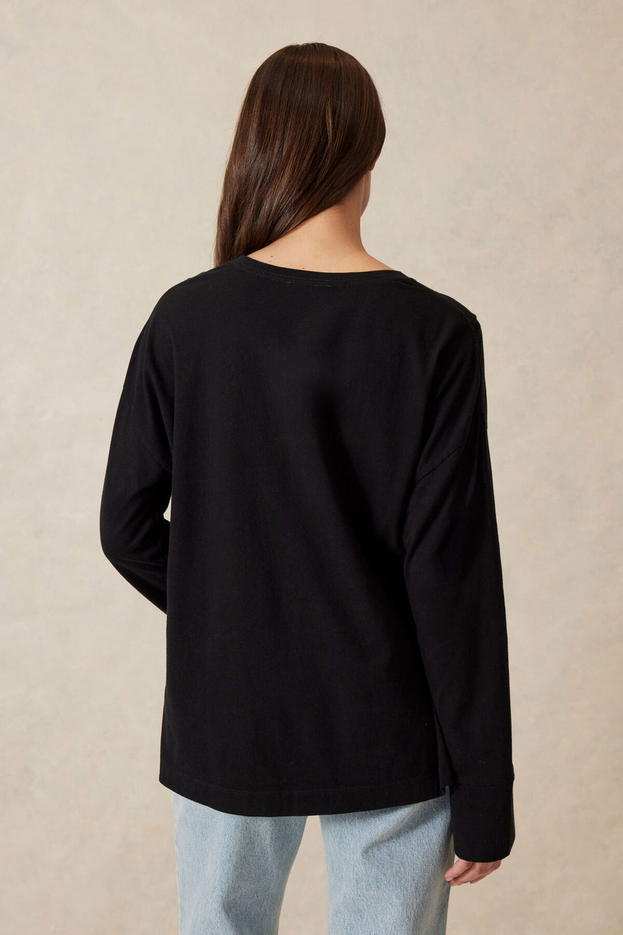 Slouchy Long Sleeve Tee - Black