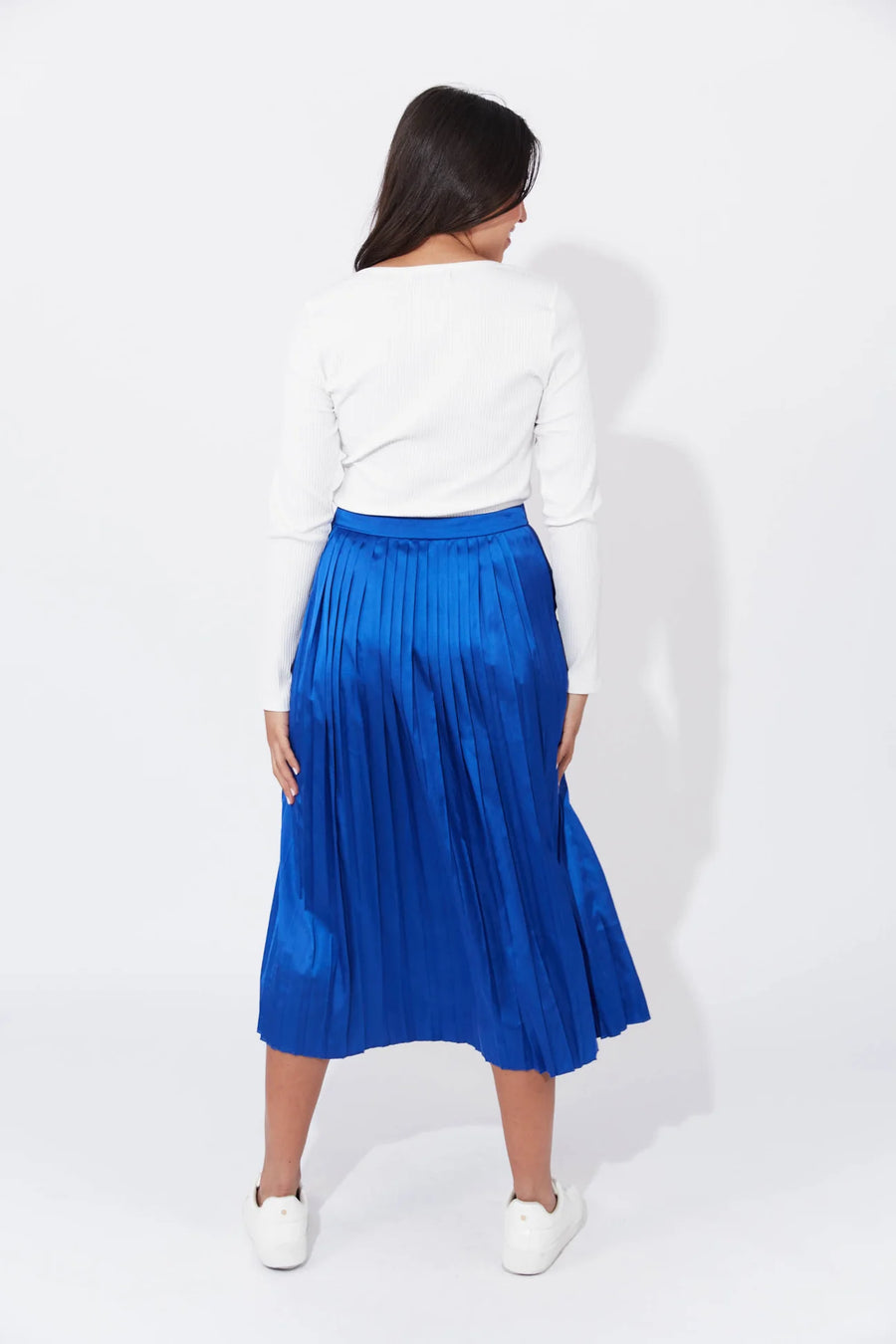 Doha Pleated Skirt - Cobalt