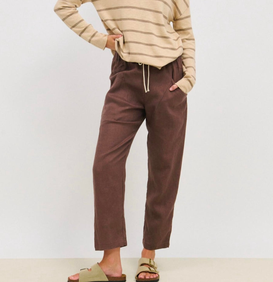 Luxe linen pants mocha