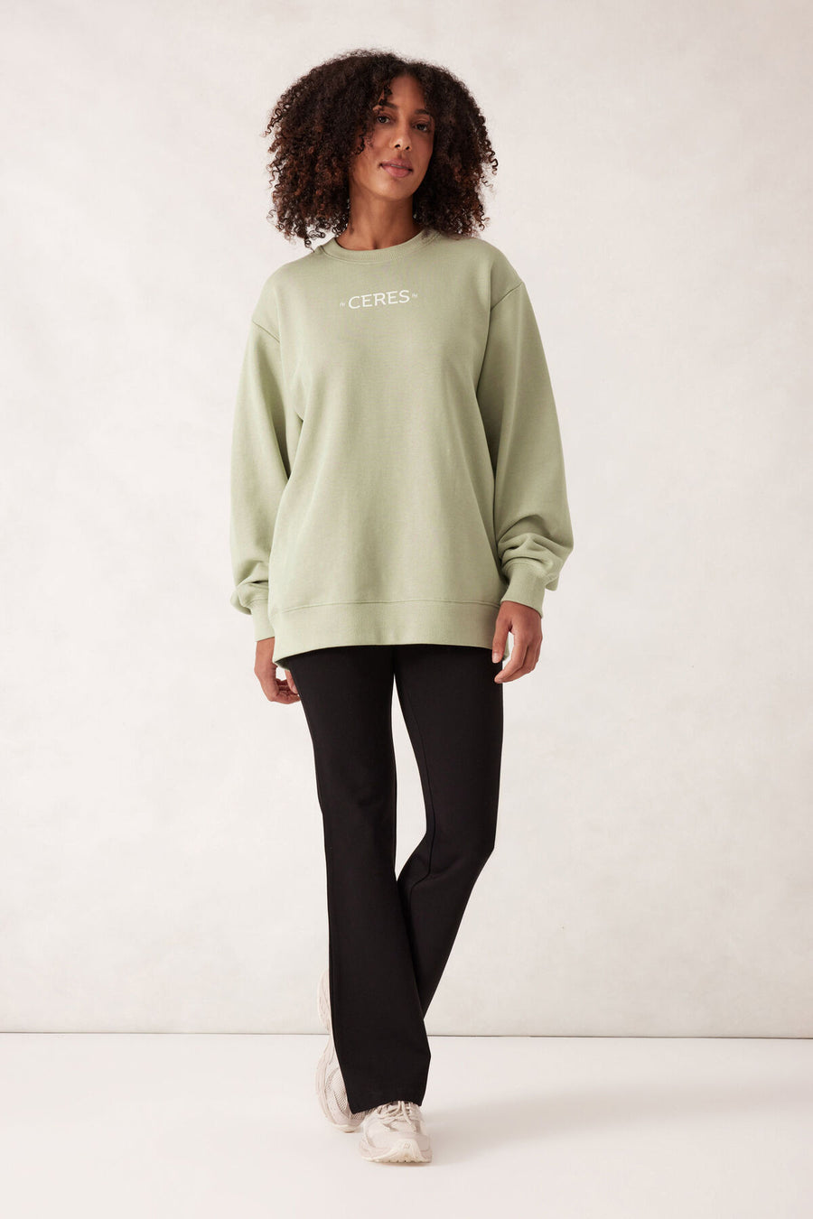 Isla Oversized Crew - Matcha