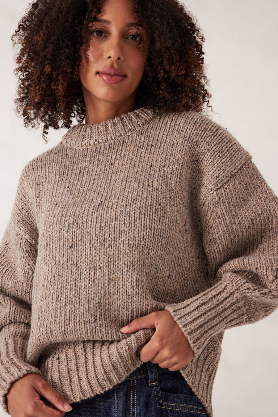 Lofty Knit Crew - Taupe