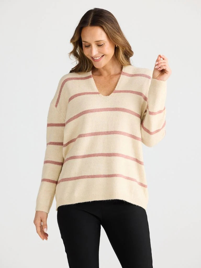 Hallie Knit - Off white/Rose