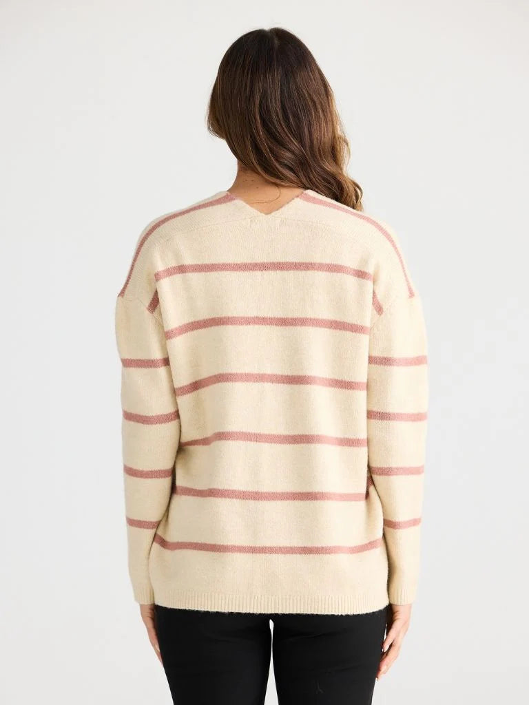 Hallie Knit - Off white/Rose