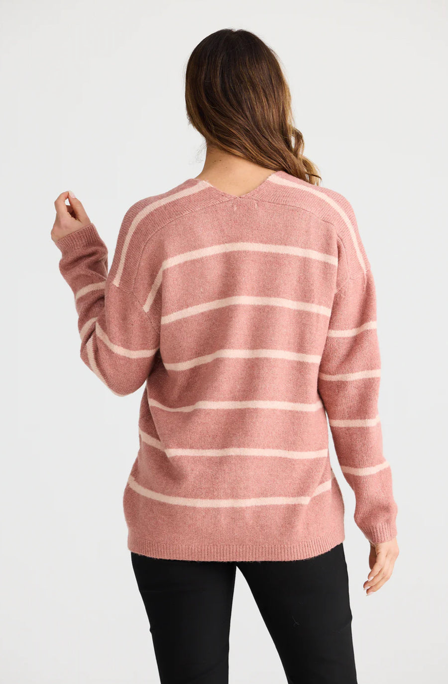 Hallie Knit - Rose/ off white