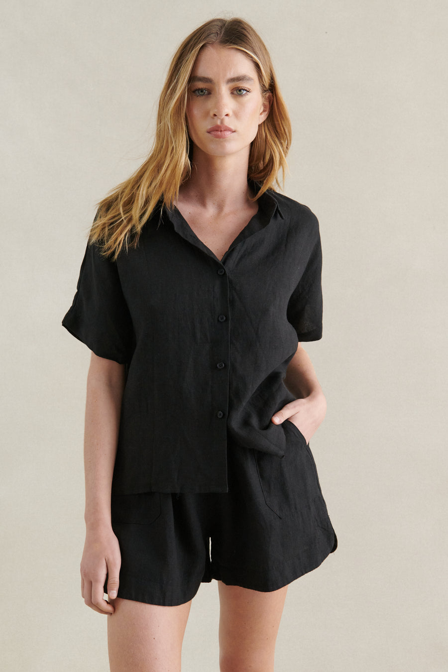 Bronte Linen Shorts - Black