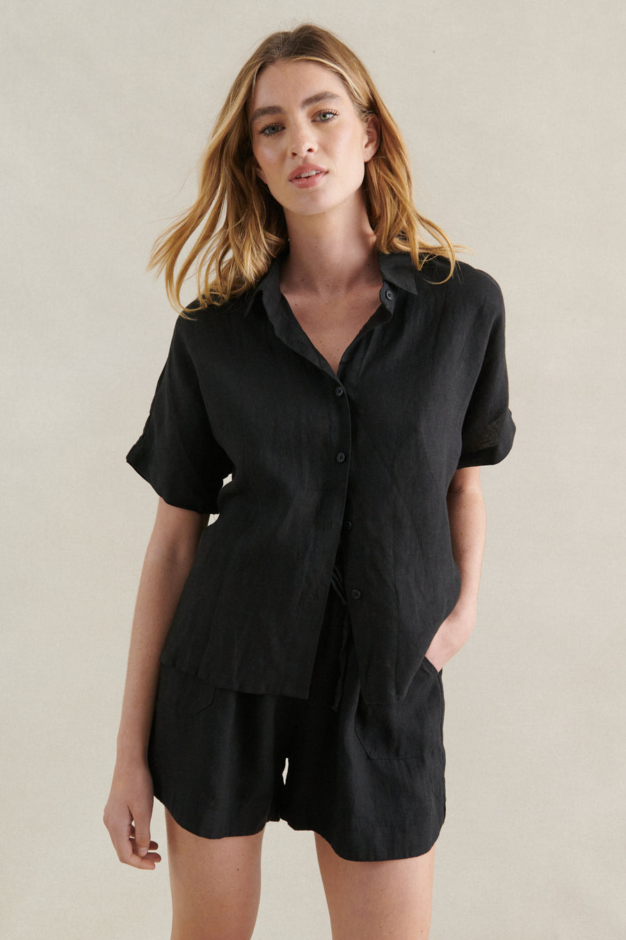 Bronte Linen Shorts - Black