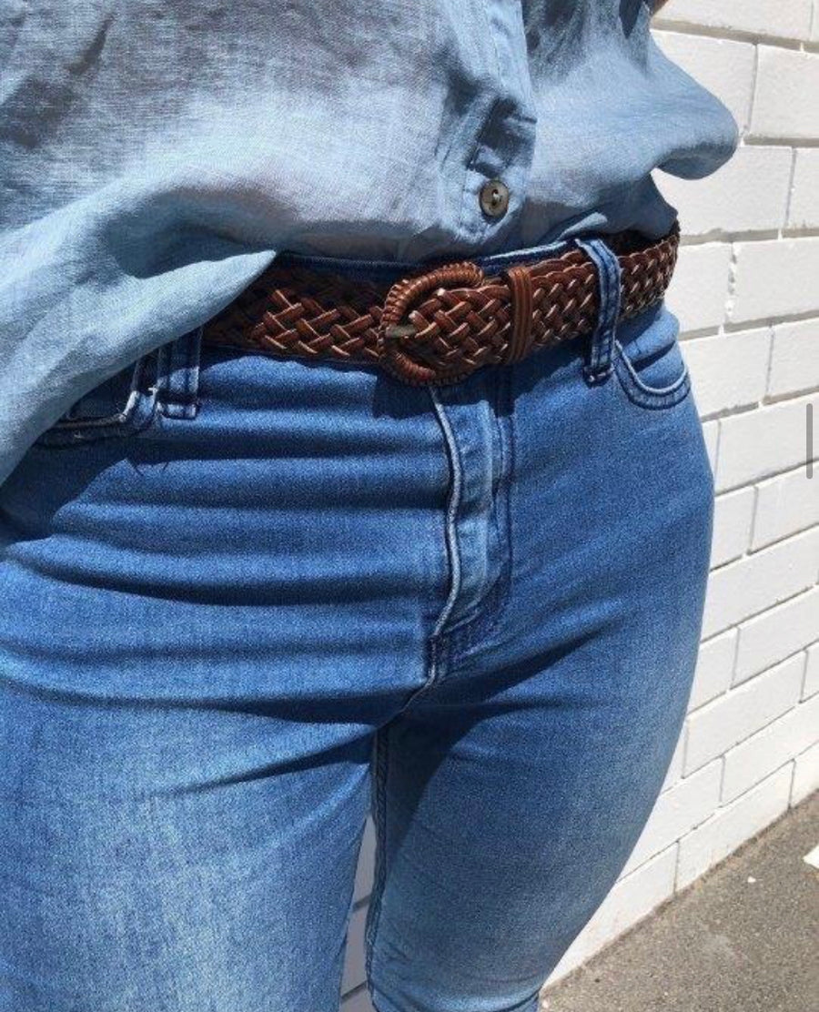 Plaited Belt - Chocolate