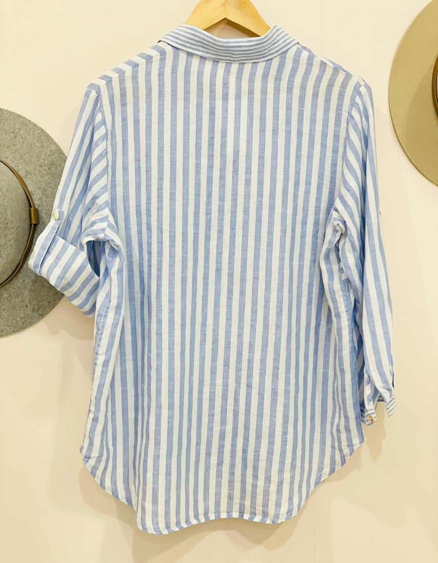 Lucille Linen Shirt - blue