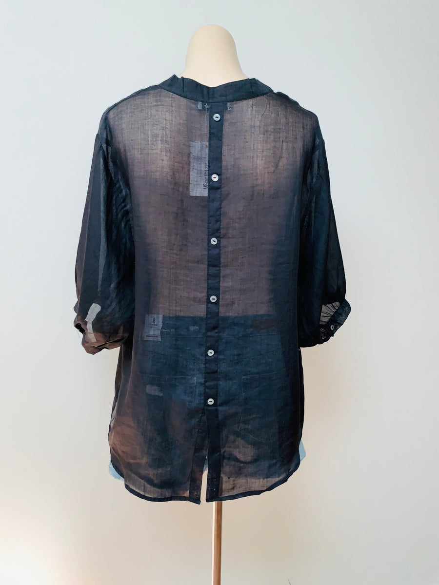 Tia Linen Shirt - Black