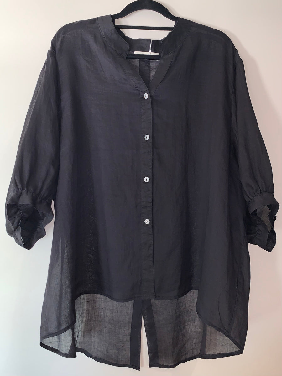 Tia Linen Shirt - Black