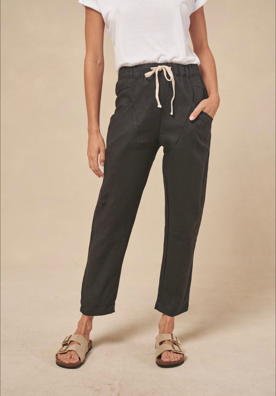 Luxe linen pants  black
